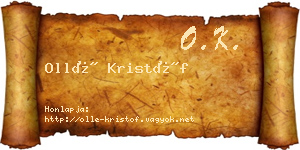 Ollé Kristóf névjegykártya