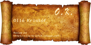 Ollé Kristóf névjegykártya