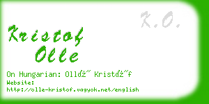 kristof olle business card